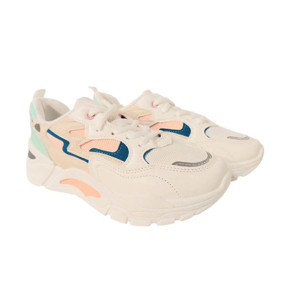 Adventure Sneaker Barcelona Wit Zand Blauw Ademend High Soft Insole - 8951005745385