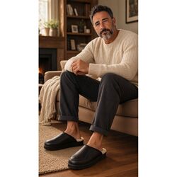 Adventure Shoes Pantoffel Tampere Black Suede 100% Australische Merinowol - 8785342100817